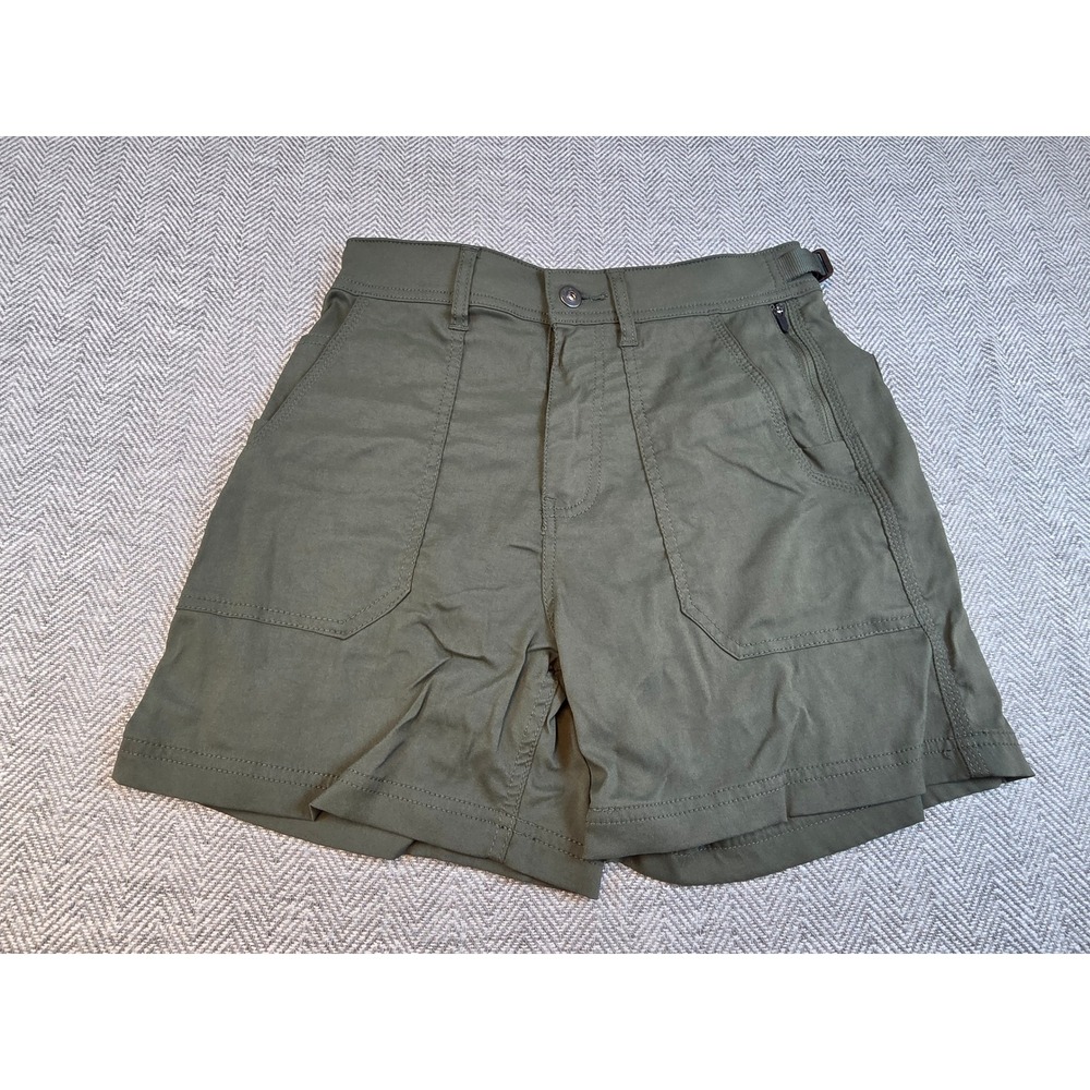 Prana Womens High Rise Standard Hiking Shorts Olive Green Size 4 2082311 - Picture 10 of 13